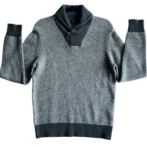 J.Crew Wool Textured Collared Sweater Medium Gray